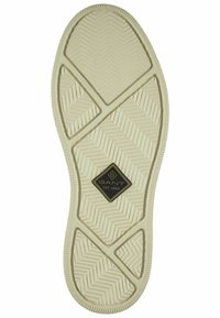 Beige Gummisohle mit Fischgrätenmuster. Mit einem GANT-Logo in Diamantform und strukturierten Kanten für besseren Grip.