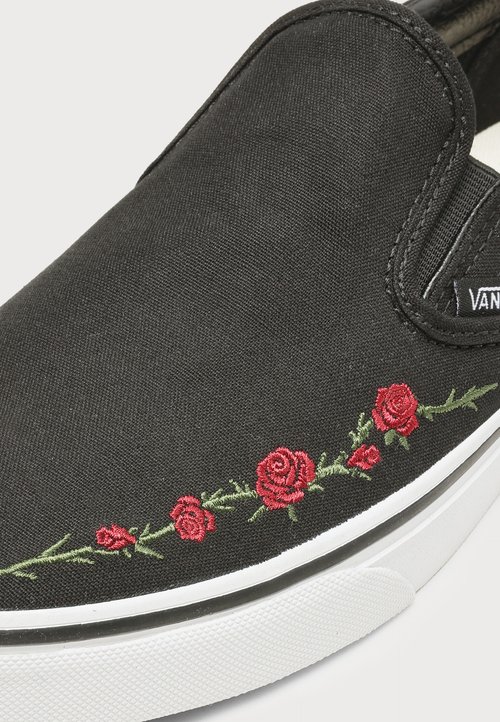 Vans CLASSIC SLIP ON - Trainers - rose embroidery black/red — foto 6