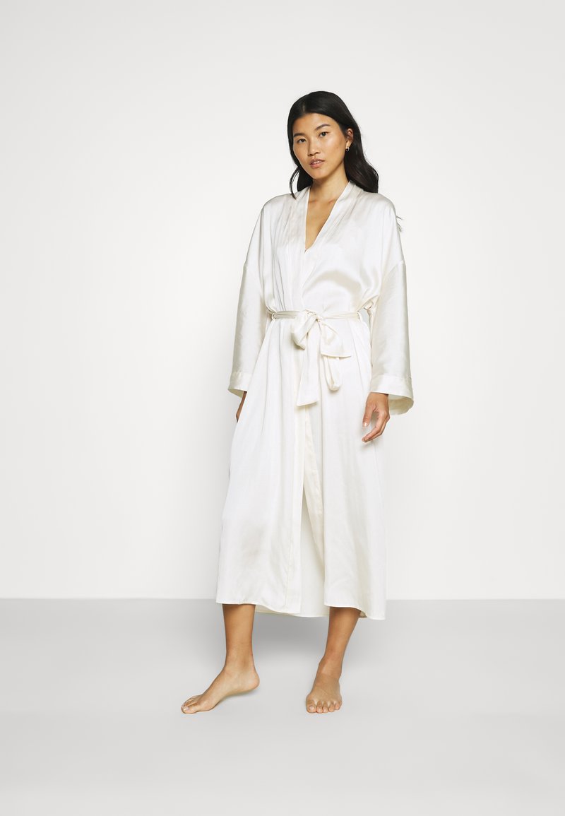 Marks & Spencer SATIN & LACE WRAP Dressing gown ivory/white