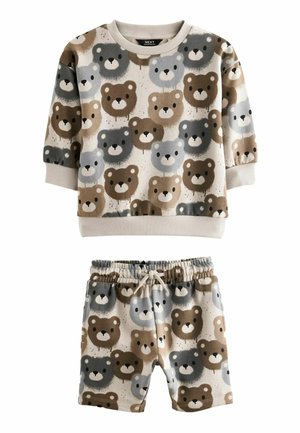 ALL OVER PRINT SET - Mikina - neutral drippy bear