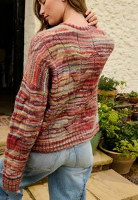 Next CABLE CREW NECK - Svetr - red spacedye print