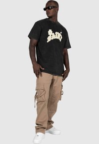 MJ Gonzales ACID WASHED HEAVY - T-shirts med print - black