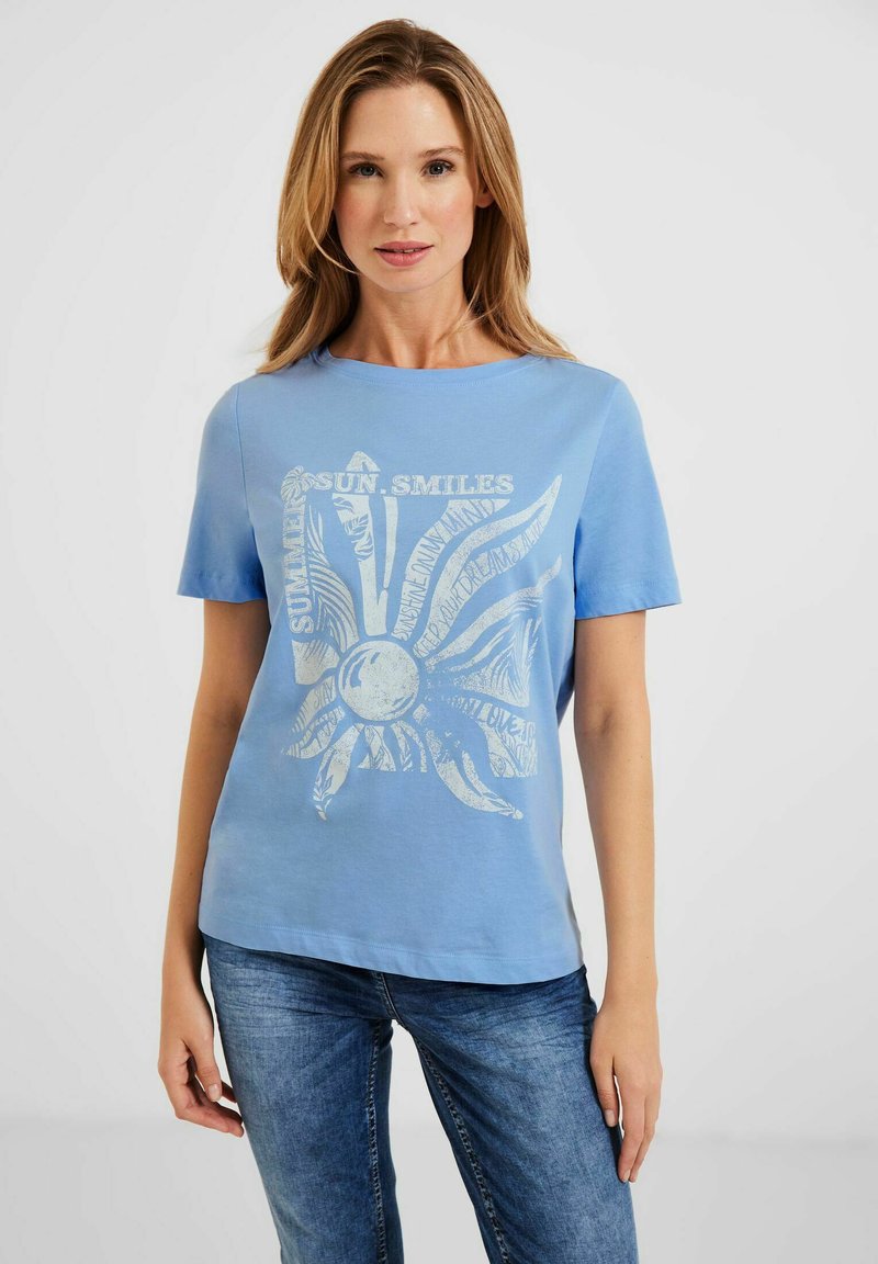 T-Shirt Cecil Femme 100% Coton - Col Bateau Manches 3/4 | Basique Confortable