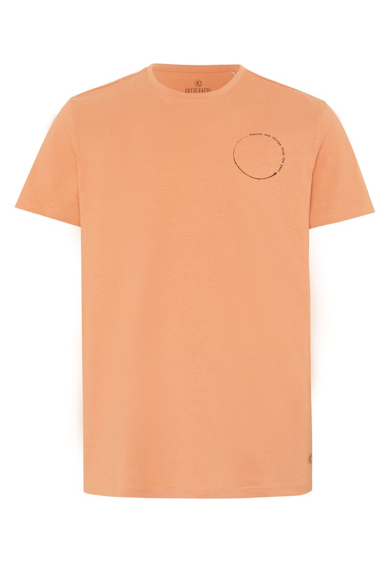 Detto Fatto UNISEX MIT BOTSCHAFT TShirt print copper tan/orange