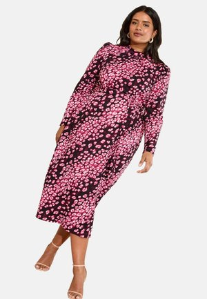 PLUS SIZE FIT - LONG SLEEVE MIDI - Jerseyjurk - pink