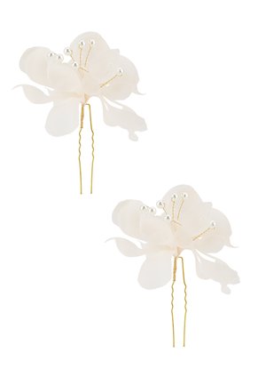 HAIRPIN WITH FLOWER AND BEADS 2 PACK - Accessori capelli - salmon/gold