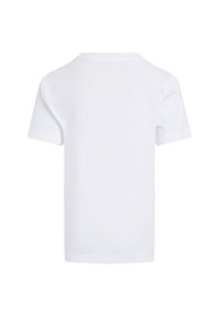 Witte katoenen T-shirt met korte mouwen, een klassieke rond hals en een rechte snit. Geen zichtbare patronen of ontwerpen aan de achterkant.