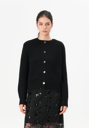 VMNOVI O NECK BUTTON CARDIGAN - Gilet - black
