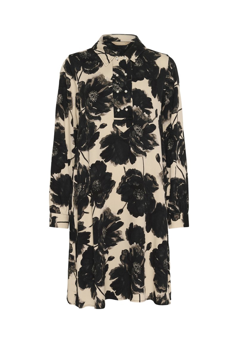 Culture CURACHEL ELITHA SHORT - Robe chemise - black/offwhite flower ...