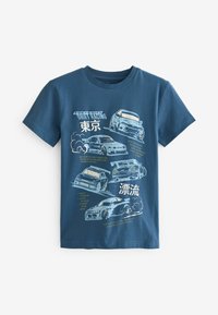Next SHORT SLEEVE GRAPHIC 3 PACK STANDARD - Apdrukāts T-krekls - navy blue khaki green car