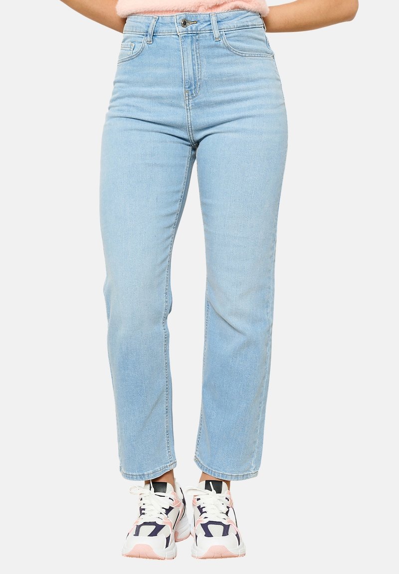 LolaLiza HIGH WAISTED - Tiesaus kirpimo džinsai - blue bleached