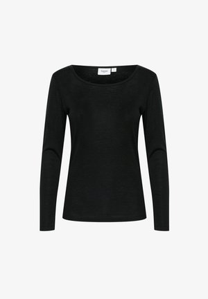 Must värviga pikkade varrukatega pluus ümmarguse kaelusega, mis on valmistatud pehmest ja kerge kangast. Omab lihtsalt ja klassikalist disaini, ilma mustriteta.