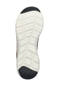 Suola della scarpa realizzata in gomma bianca testurizzata con un accento nero. I motivi scanalati migliorano la presa e la flessibilità. Presente il marchio.