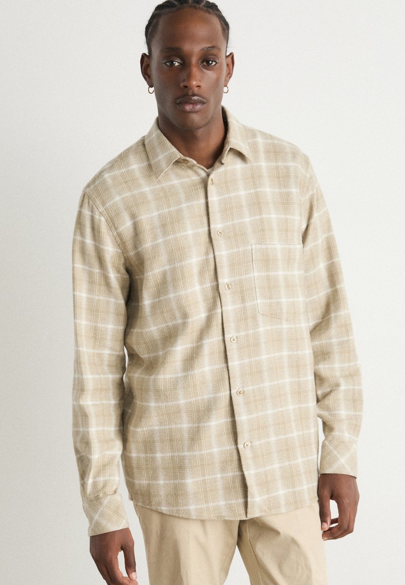 Mads Nørgaard ALASKA CHECK SUNE SHIRT - Ing - vanilla ice/silver sage