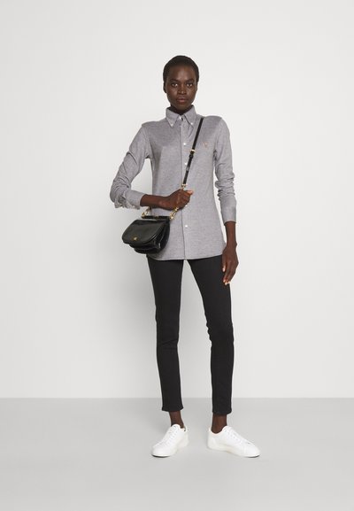 Polo Ralph Lauren HEIDI LONG SLEEVE - Blusa com botões - dark charcoal heather
