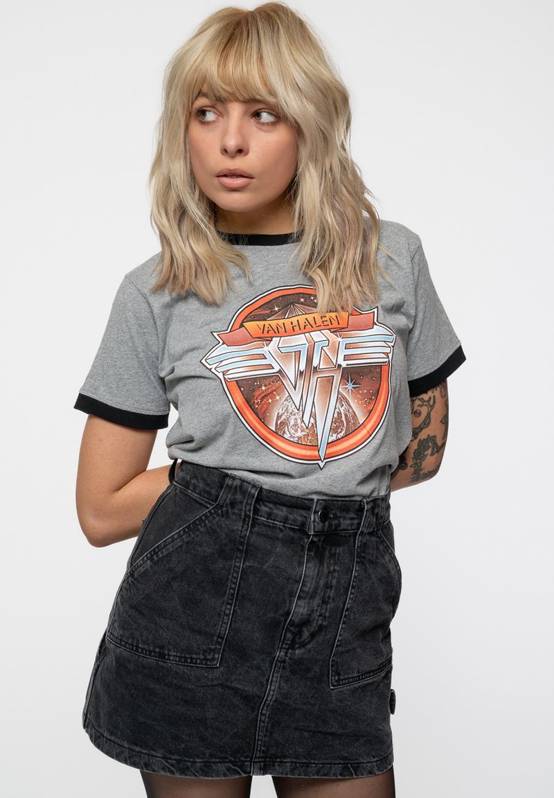 Paradiso Clothing CIRCLE BAND LOGO RINGER - Print T-shirt - grey