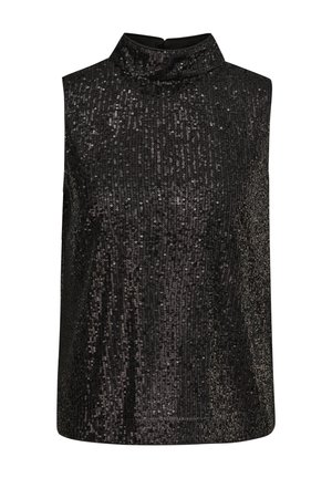 comma FAÇON À PAILLETTES - Bluse - schwarz