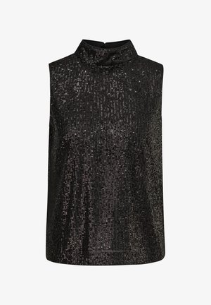 comma FAÇON À PAILLETTES - Bluse - schwarz