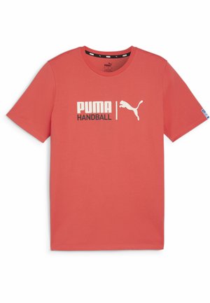 Puma HANDBALL - T-Shirt print - active redsugared almond