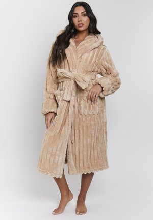 RIDGED HOODED ROBE - Peignoir - beige