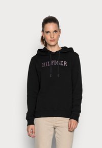 Tommy Hilfiger REGULAR FEATHER PRINT HOODIE - Camisola - black