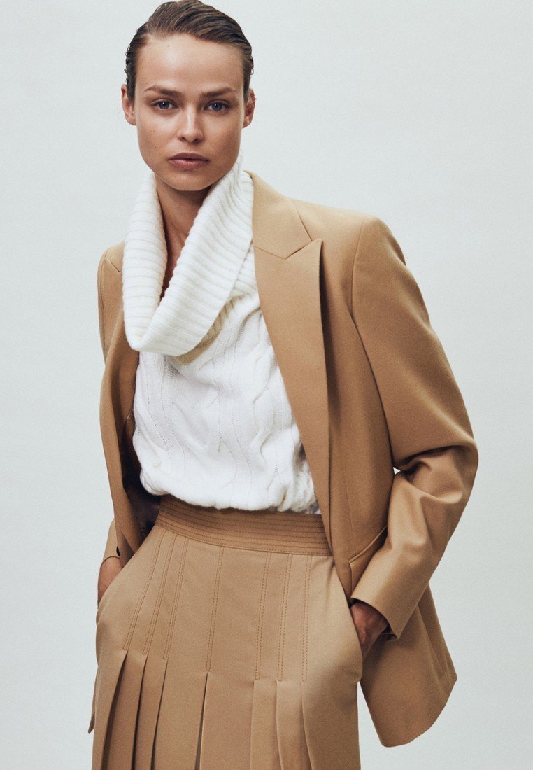 Massimo Dutti Veckad kjol nude Zalando.se Massimo Dutti Veckad kjol beige Zalando.se