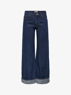 ONLY WITH ONLELLA MEDIUM WAIST - Wide Leg - dark blue denim