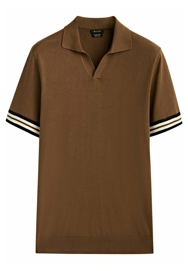 Massimo Dutti CONTRAST SHORT SLEEVE Poloshirt brown/braun Zalando.de