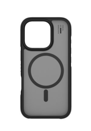 Sort og grå smartphonecover med stor kameraugråning, cirkulær magnetisk ring i midten og "Ideal of Sweden"-mærkning øverst til højre.