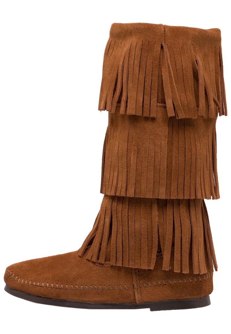 Diktat abort inden længe Minnetonka 3 LAYER FRINGE - Høje støvler/ Støvler - brown/cognac - Zalando. dk