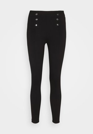 Anna Field Punto leggings with button detail - Legingi — bikses - black