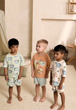 Next, REGULAR FIT - SHORT PYJAMAS 3 PACK . - Nattøj sæt - brown cream sage animal