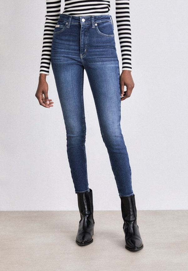 HIGH RISE ANKLE - Jeans Skinny Fit - denim dark