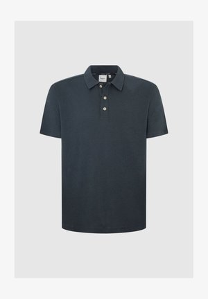 Granatowa koszulka polo z klasycznym kołnierzykiem, trzyguzikowym zapięciem i krótkimi rękawami. Wykonana z teksturowanej bawełny z detalem logo.