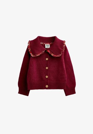 JoJo Maman Bébé, FRILL COLLAR CARDIGAN - Strickjacke - burgundy floral