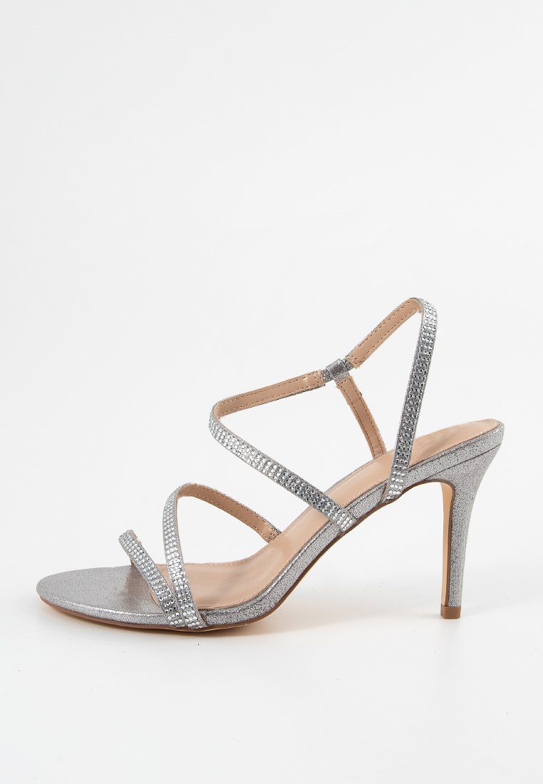 Dune London Sandalen met hoge hak zilverkleurig