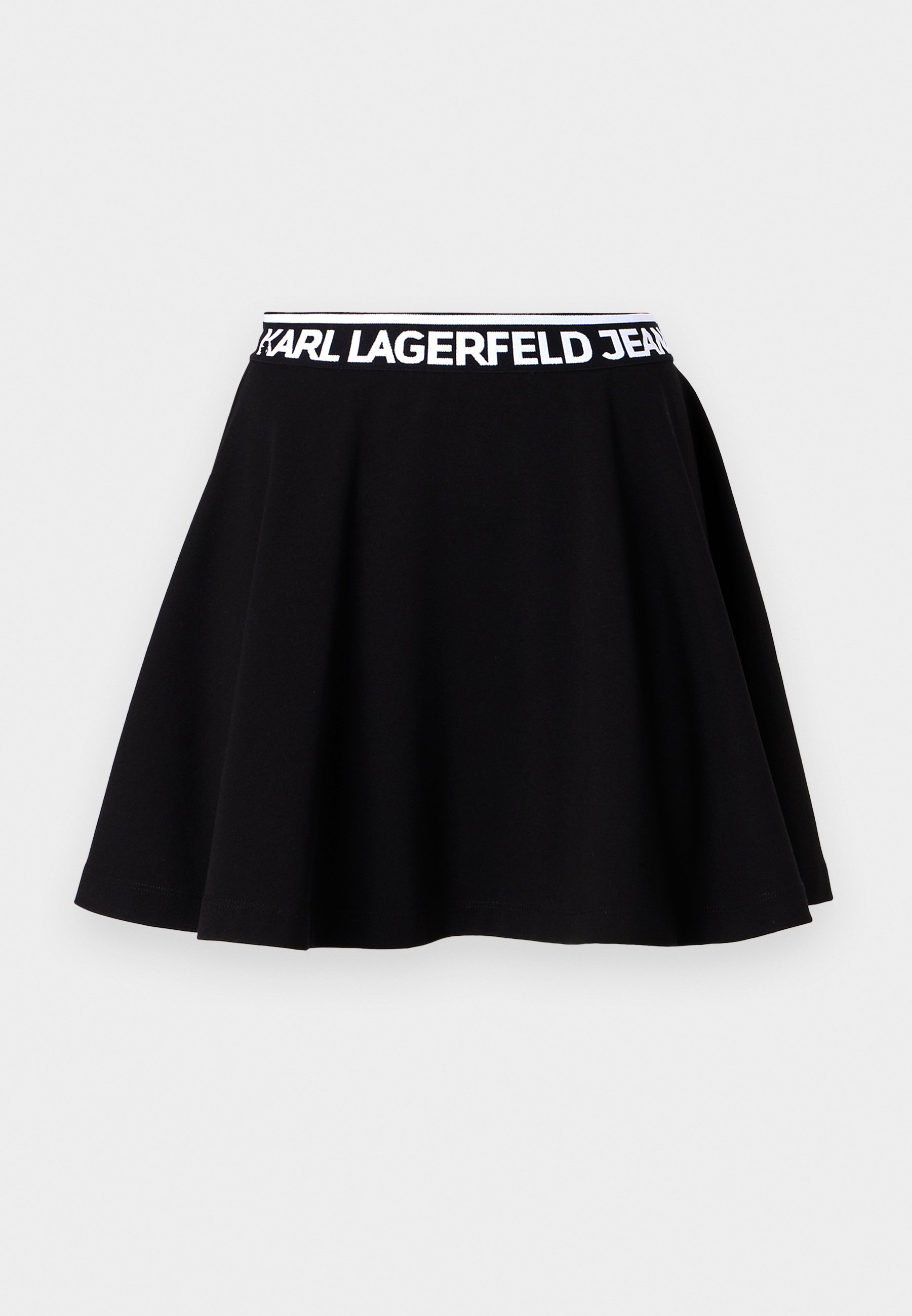 KARL LAGERFELD JEANS Damen-Minirock Mit Reißverschluss - Schwarz, Normale Passform, Trendiger Zip-Skirt