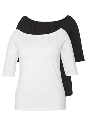 2 PACK - Jednoduché triko - white/black