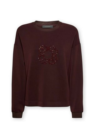 Elena Mirò, FELPA CON RICAMO MONOGRAM - Sweatshirt - bordeaux