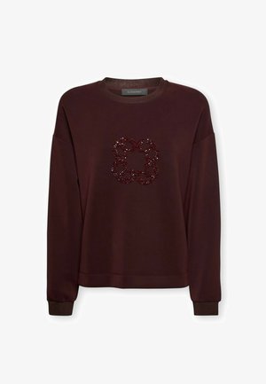 Elena Mirò, FELPA CON RICAMO MONOGRAM - Sweatshirt - bordeaux