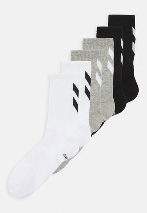 CHEVRON SOCKS 6 PACK UNISEX - Sports socks - white/black/grey melange