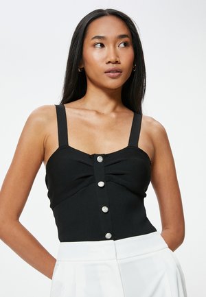 Koton BUTTON DETAIL STRAPP TANK - Top - black