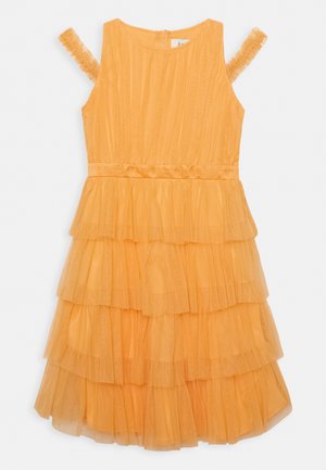 COLD SHOULDER BOW BACK TIERED DRESS - Vestido de cóctel - apricot
