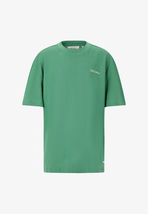 Grøn oversized t-shirt lavet af bomuld, med rund halsudskæring, korte ærmer og et lille "LES' ARCS" logo på brystet.