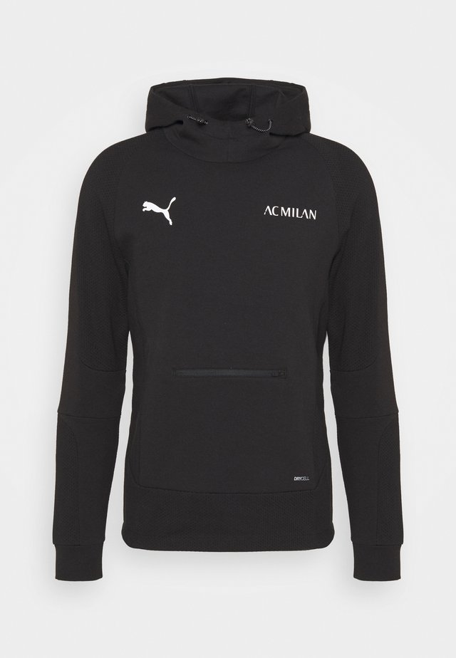 AC MAILAND EVOSTRIPE HOODY - Felpa - black/tango red