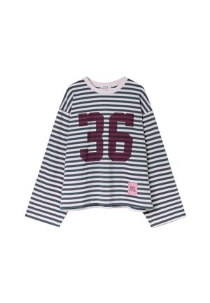 Stradivarius, STRIPED PRINTED LONG SLEEVE T-SHIRT - Langærmet T-shirt - grey