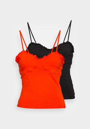 2 PACK - Top - black dark/orange