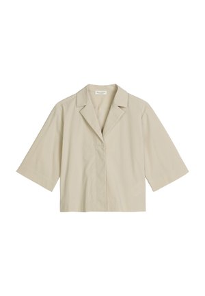 Marc O'Polo, BLOUSE, CROPPED SHAPE, REVERS COLLAR, SHORT SLEEVE, SOLID - Nööpidega pluus - linen beige