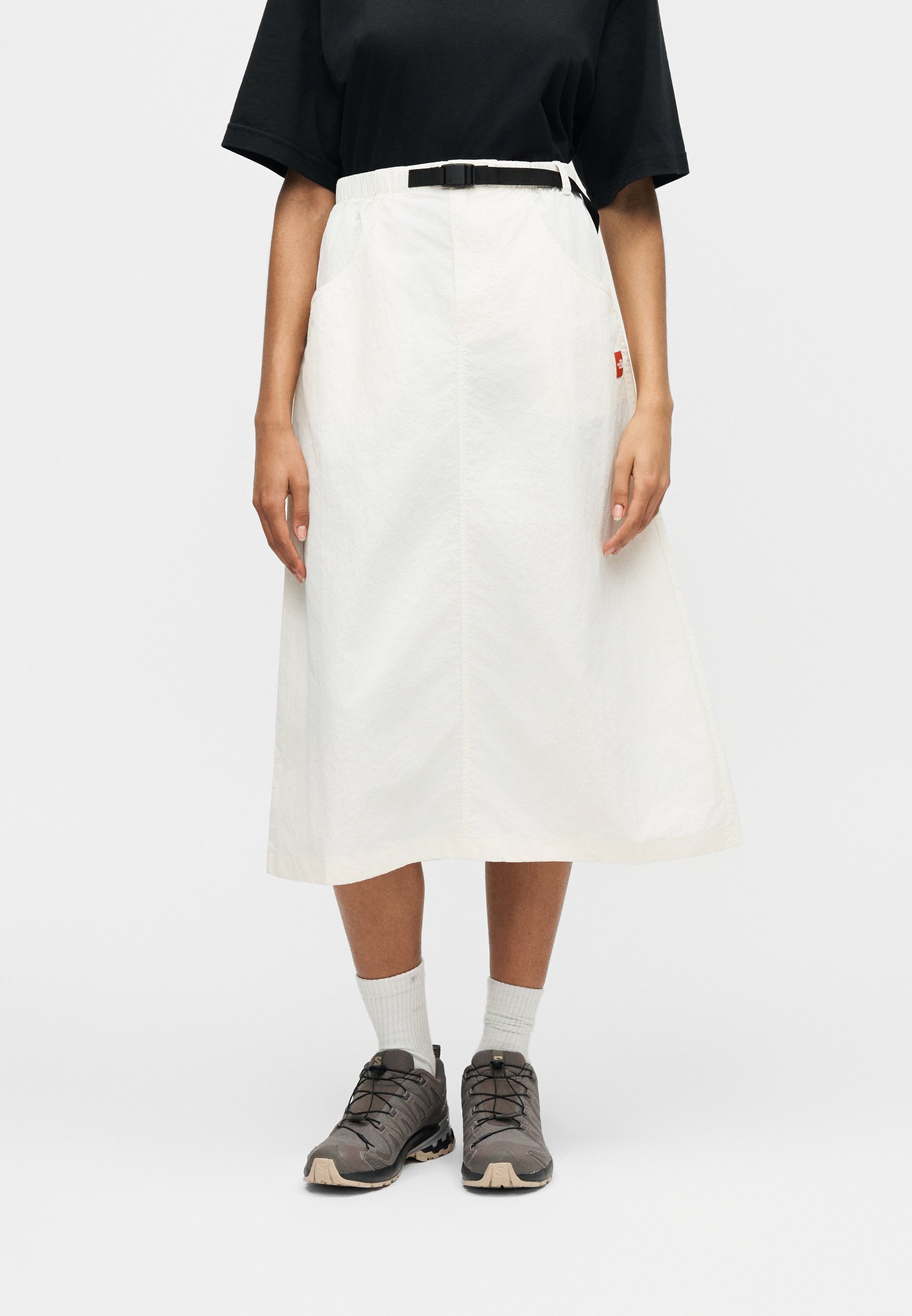 The North Face BOX BELTED SKIRT - A-line skirt - white dune/off
