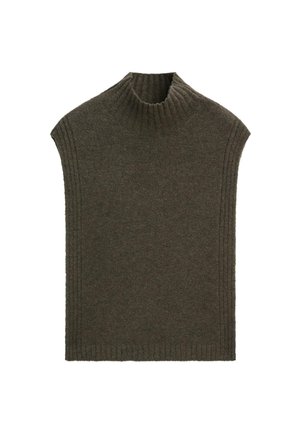 Stickad tröja - mottled dark green